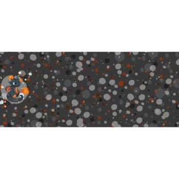 Baumwoll Jersey Panel ca. 60 cm Drache Smokey Anthrazit/Orange